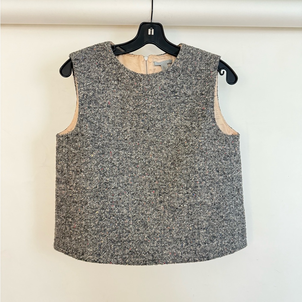 COS Gray Tweed Sleeveless Top